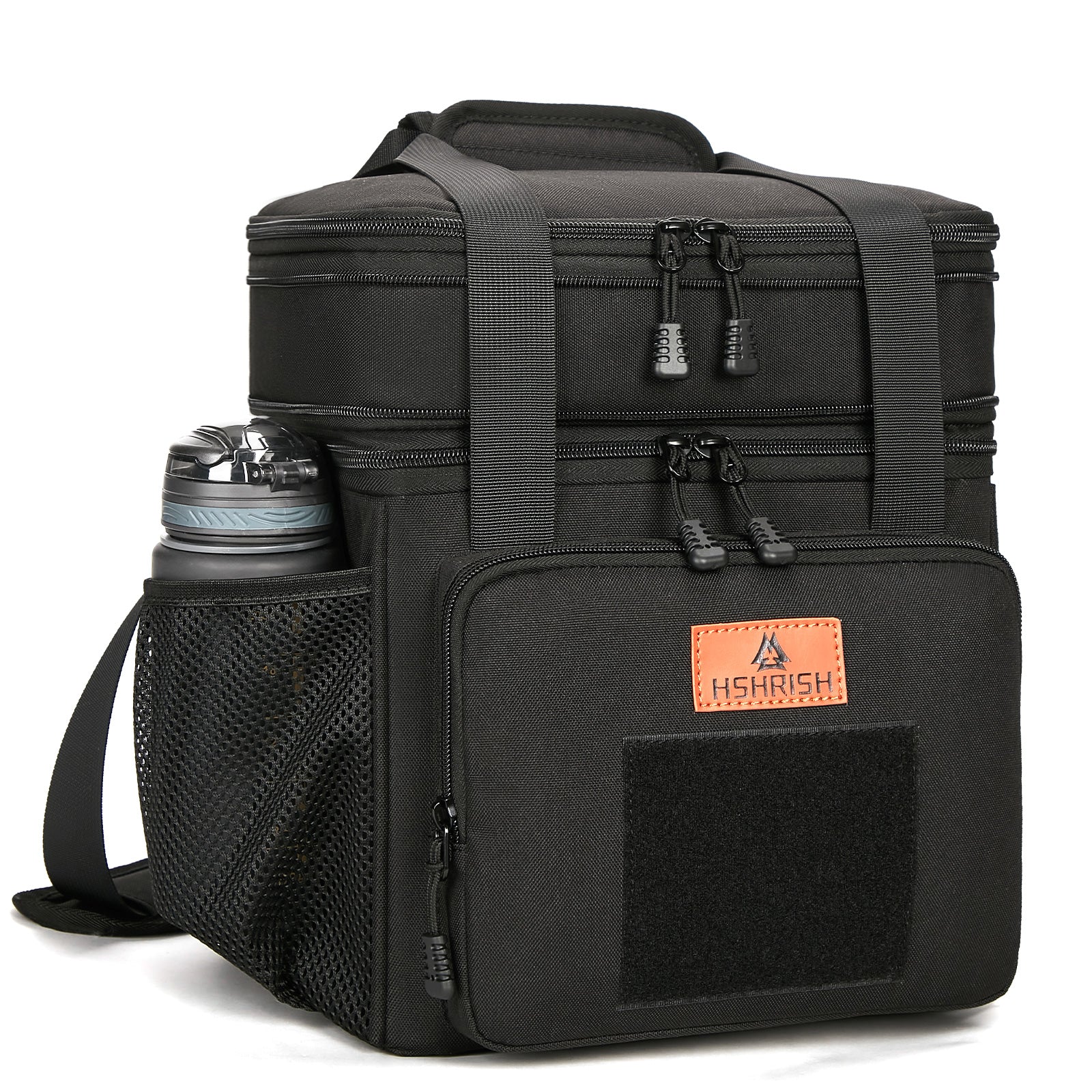 HSHRISH Expandable Large Lunch Box for Men, Durable Insulated Lunch Bag with Shoulder Strap, Soft Cooler Bag for Men Work Outdoor Picnic Trips, 24 Can/15 L, Black